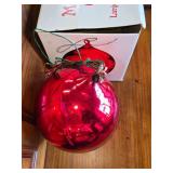 Vintage Department 56 Mercury Glass Christmas Ball (red)