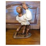 Vintage Ceramic Figurine, African Drummer