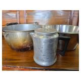 Camping Coffee Pot, Camp Pot and Stainless Bowl