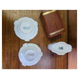 Keepsake Box, Set of Ashtrays and a Matching Holder.