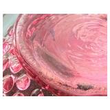 Fenton Pink Ruffled Glass Bowls with Hobnail Texture - Lot of 3