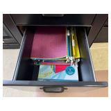 Martin Black Desk with Glass Top, Hutch