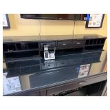 Martin Black Desk with Glass Top, Hutch