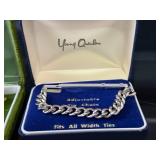 Vintage Young Quinlan Cufflinks & Adjustable Tie Chain Set in Velvet Boxes