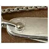Vintage Anson Sterling Silver Pocket Knife on Chain - Made in USA