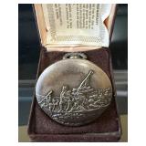 Sears Bicentennial Pocket Watch 1776-1976 Eagle Dial in Display Box