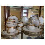 Bavaria Porcelain Dinnerware Set - Gold Trim, Floral Motif, Tea Service