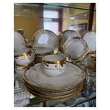 Bavaria Porcelain Dinnerware Set - Gold Trim, Floral Motif, Tea Service