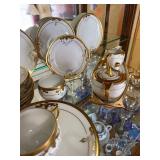 Bavaria Porcelain Dinnerware Set - Gold Trim, Floral Motif, Tea Service