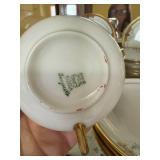 Bavaria Porcelain Dinnerware Set - Gold Trim, Floral Motif, Tea Service
