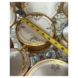 Bavaria Porcelain Dinnerware Set - Gold Trim, Floral Motif, Tea Service