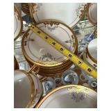 Bavaria Porcelain Dinnerware Set - Gold Trim, Floral Motif, Tea Service