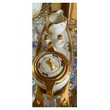 Bavaria Porcelain Dinnerware Set - Gold Trim, Floral Motif, Tea Service