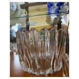 Orrefors Crystal Cut Glass Bowls - Large & Small, Scalloped Petal Rim, 7 in & 5 in