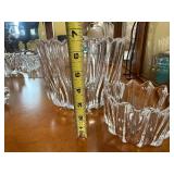 Orrefors Crystal Cut Glass Bowls - Large & Small, Scalloped Petal Rim, 7 in & 5 in