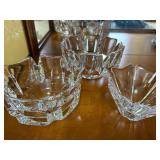Orrefors Sweden Crystal Bowls - Clear Lead Crystal, Faceted Edges