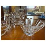 Orrefors Sweden Crystal Bowls - Clear Lead Crystal, Faceted Edges