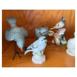 Porcelain Bird Figurines West Germany Vintage Decor & Cottage Birdhouse