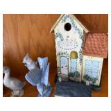 Porcelain Bird Figurines West Germany Vintage Decor & Cottage Birdhouse