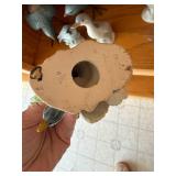 Porcelain Bird Figurines West Germany Vintage Decor & Cottage Birdhouse