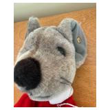 Steiff Hand Puppet Mouse - Grey Plush with Red Tunic & White Collar