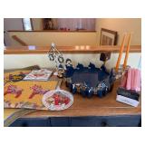 Dalecarlian Dala Horse Decor Lot - Sweden Rosemaling Tile, Candles & Ornaments