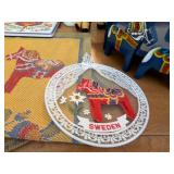 Dalecarlian Dala Horse Decor Lot - Sweden Rosemaling Tile, Candles & Ornaments