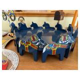 Dalecarlian Dala Horse Decor Lot - Sweden Rosemaling Tile, Candles & Ornaments