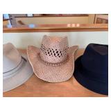TwentyOne Men LA Gray Fedora - Doreman Pacific Seagrass Straw Hat - Red Head Fedora