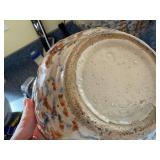 Ceramic Planter Bowls Set of 3 - Speckled Blue & Rust Glaze, Drainage Holes