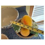 Ceramic Planter Bowls Set of 3 - Speckled Blue & Rust Glaze, Drainage Holes