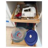 White Hand Mixer with Attachments + Glass Bakeware Set and Lids