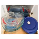 White Hand Mixer with Attachments + Glass Bakeware Set and Lids