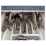 Ornate Silver-Plate Flatware Set - Forks, Spoons, Knives
