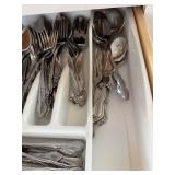 Ornate Silver-Plate Flatware Set - Forks, Spoons, Knives