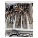 Ornate Silver-Plate Flatware Set - Forks, Spoons, Knives