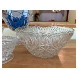 Crystal Glass Bowls & Compote - 4-Piece Cut-Pattern Set
