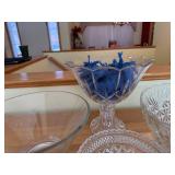 Crystal Glass Bowls & Compote - 4-Piece Cut-Pattern Set