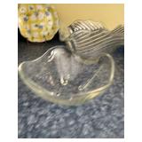 Clear Glass Bowls Set - Ribbed Leaf Pattern, Serving & Dessert Bowls