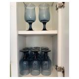 Blue Glass Goblets - Stemware Set, Blue-Tinted Wine Glasses