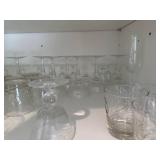 Clear Glass Stemware & Tumblers - Mixed Wine Glasses, Goblets, & Short Tumblers