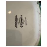 Soma Pineapple Cookie Jar - Fruit Punch Pattern, Includes 2 Navy Mugs & Green Exterior/Red Interior Bowl