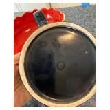 Soma Pineapple Cookie Jar - Fruit Punch Pattern, Includes 2 Navy Mugs & Green Exterior/Red Interior Bowl