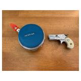 Perrine Automatic Fly Reel & Ornate Engraved Pocket Revolver - Antique Lot