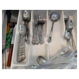 Vintage Silverplate Flatware Set - Ornate Handles - Mixed Service Pieces