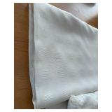 White Table Linens Lot - Damask Lace Overlay & Square-Pattern Weave (Lot of 3)