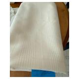 White Table Linens Lot - Damask Lace Overlay & Square-Pattern Weave (Lot of 3)