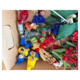 Box of Christmas Craft Decorations - Poinsettias, Figures & Candles