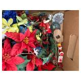 Box of Christmas Craft Decorations - Poinsettias, Figures & Candles