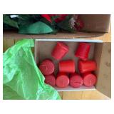 Box of Christmas Craft Decorations - Poinsettias, Figures & Candles